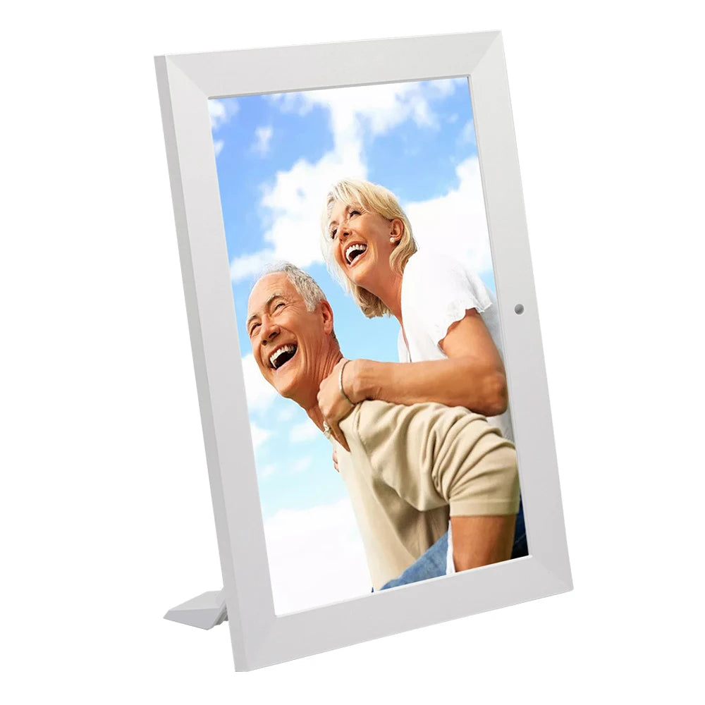 cadre photo numérique hd ips 10 pouces résolution 1280x800 noir blanc moderne pied incliné