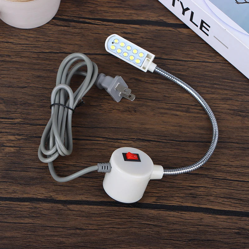 lampe flexible réglable industrielle 360 gris blanc moderne interrupteur câble électrique