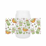 autocollants transfert motif coeurs boissons cartoon transparent opaques tasses croissants glaces bouteille verre couvercle