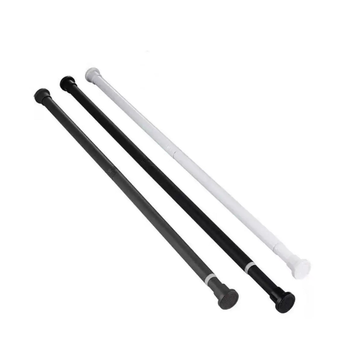 tringle douche ajustable acier inoxydable noir blanc moderne sans perçage balcon salle bain