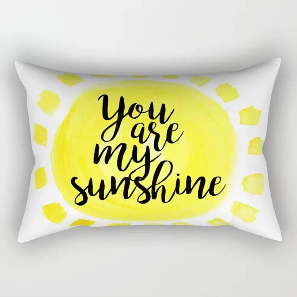 taies d'oreiller géométriques jaunes blanches modernes polyester 30x50cm minimaliste coussins rectangulaires motifs triangles losanges