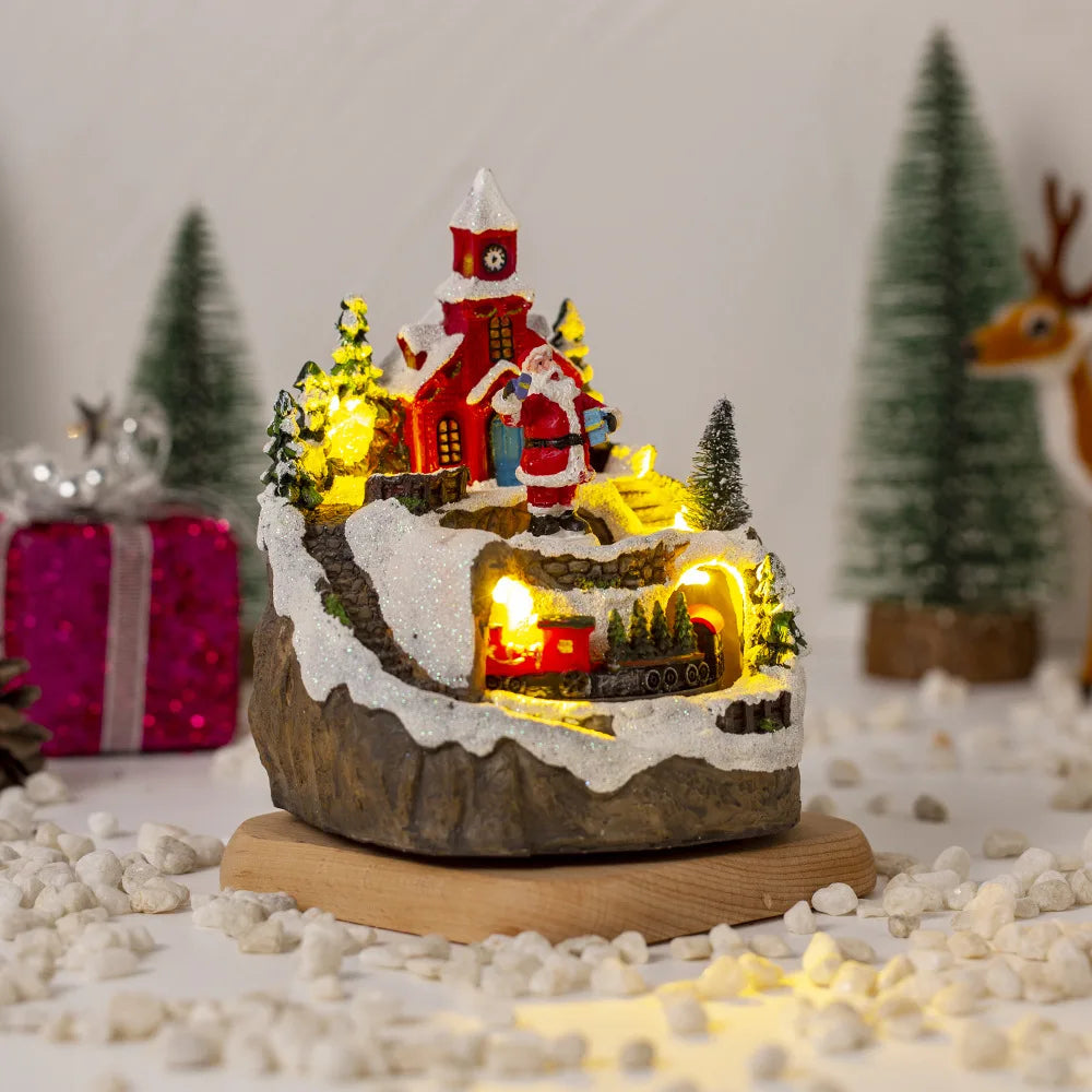 Détail de la boîte à musique électrique de la maison de Noël