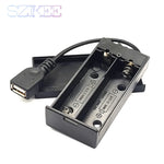boîte stockage batterie 18650 industrielle câble dc câble usb noir mat