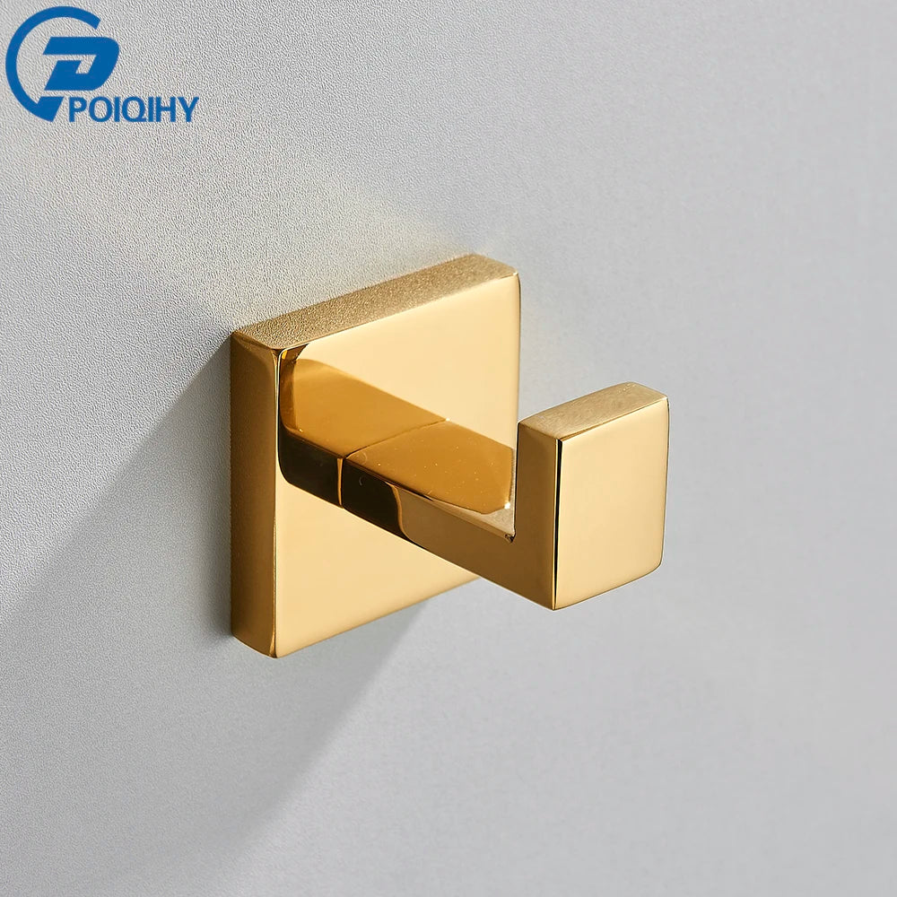 accessoires salle bain doré moderne porte serviettes porte rouleau papier toilette crochet mural inoxydable