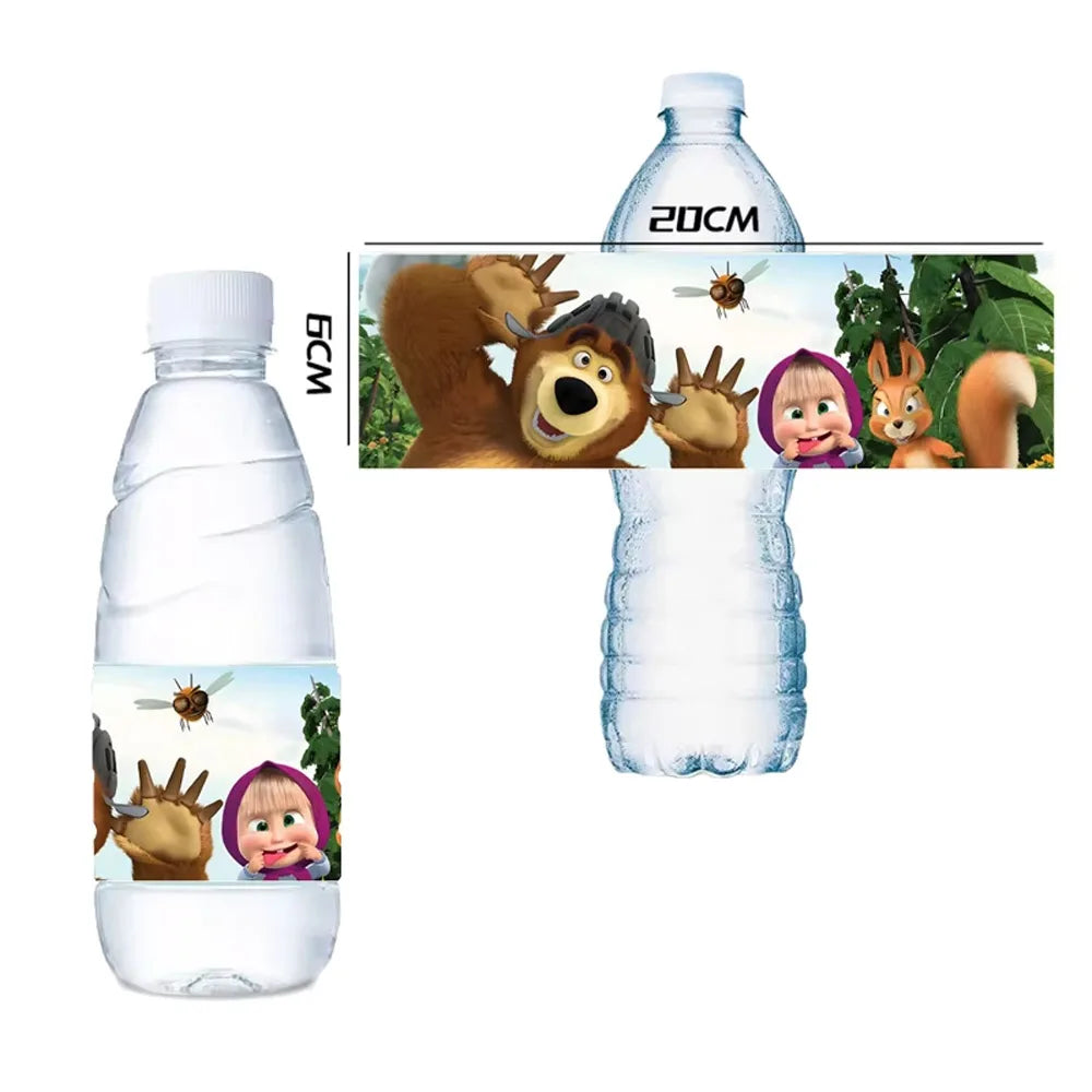 ensemble vaisselle jetable masha ours assiettes gobelets serviettes anniversaire enfant cartoon