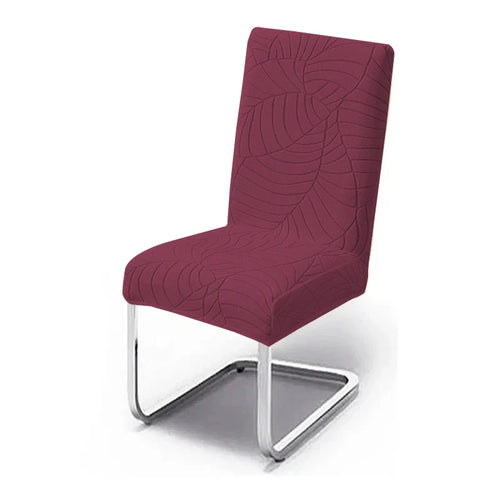 housse chaise élastique motif feuilles gris clair vert pastel décoration salon salle manger