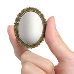 miroir vintage ornements floraux bronze doré accessoire décoration maison poupée métal 39.77mm 46.96mm