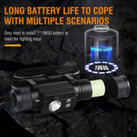 lampe frontale led rechargeable usb camping pêche étanche ipx6 modes noire rouge verte
