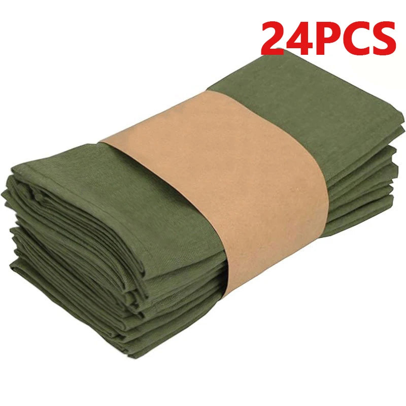 serviette table polyester vert olive unie cuisine salle manger décoration mariage