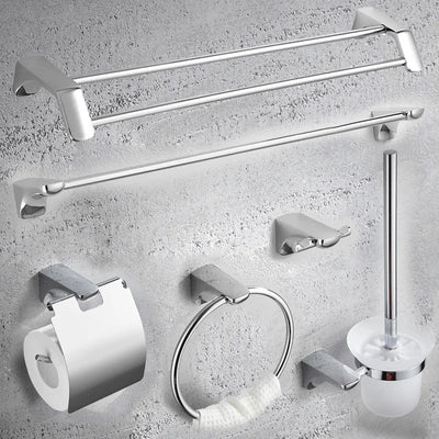 Ensemble accessoire salle de bain chromé en acier inoxydable vue d'ensemble