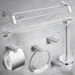 accessoires salle bain chrome porte serviettes double porte savon papier toilette brosse wc moderne