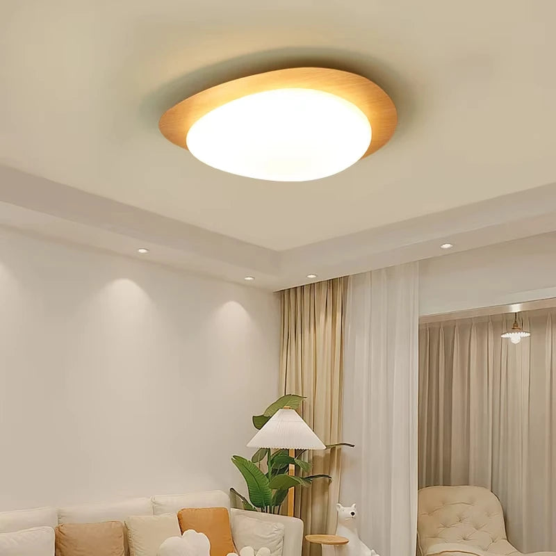 lampe moderne bois naturel texture bois opacité minimaliste éclairage chambre lumière led facile certification