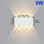 applique murale led moderne blanc rayures diagonales ip65 10w 26cm 78cm chambre salonextérieur