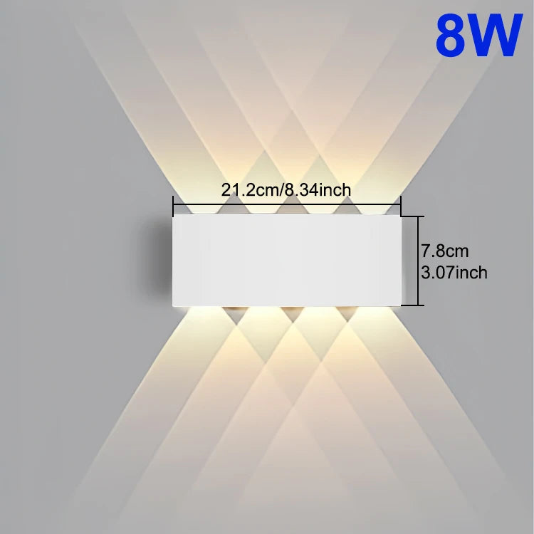 applique murale led moderne blanc rayures diagonales ip65 10w 26cm 78cm chambre salonextérieur