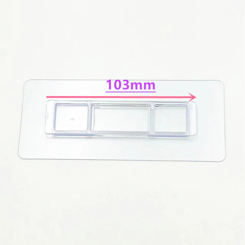 porte clés transparent moderne adhésif rectangulaire ouverture carrée légèrement opaque single crochet