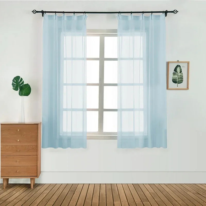 rideau romain transparent moderne minimaliste tulle 100x130cm anneaux chambre hospitalière