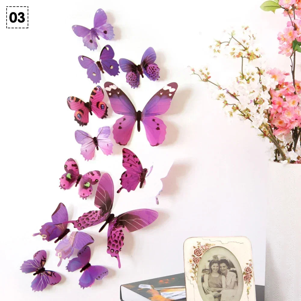 décoration murale papillons 3d autocollants différents minimaliste maison chambre enfants