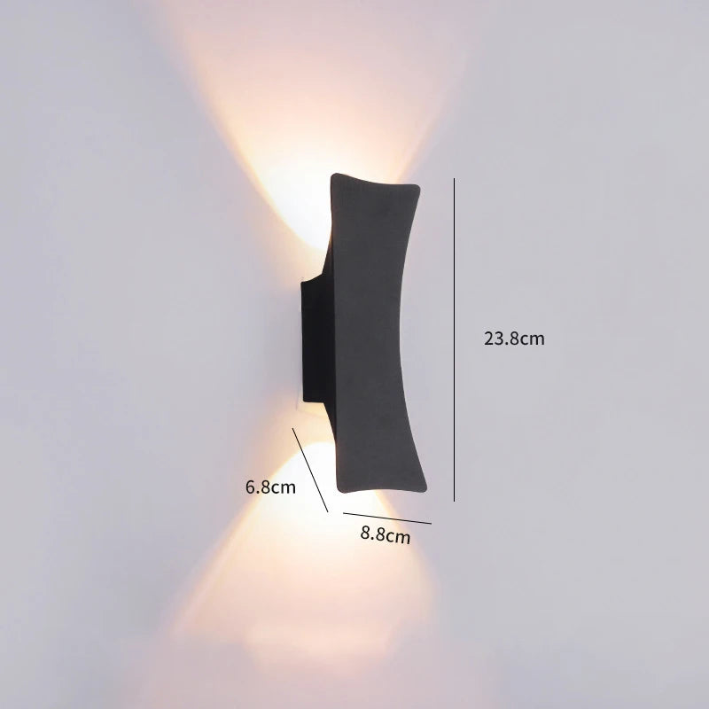 applique murale led moderne impermepable aluminium noir exterieur 2492000lm 85265v