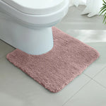 tapis bain moderne gris rose peluche épaisse antidérapant respectueux environnement 50x50cm