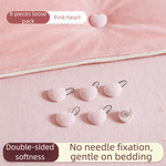 clips coton draps vert clair rose pâle forme cœur moderne pratique pièces facile