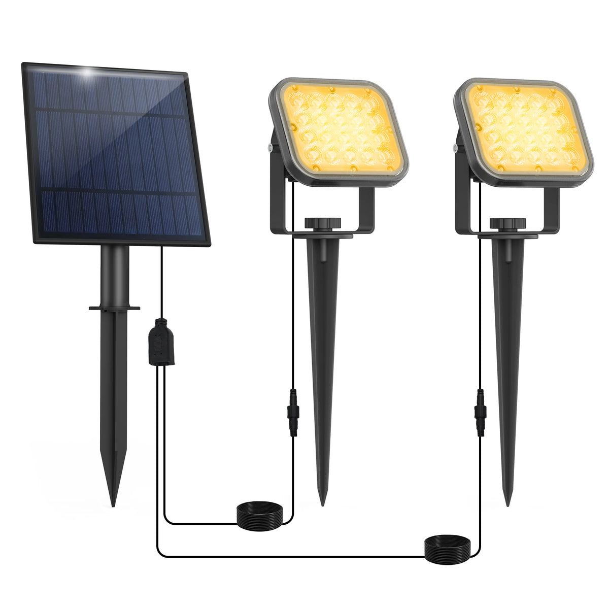 projecteur solaire moderne led noir blanc ip65 solar powered extérieur
