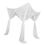 rideau lit transparent bohème tissu plissé franges romantique polyester blanc camping chambre