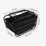 panier vélo cage sac noir métal tissu rustique utilitaire animaux transport camping coursesextérieur