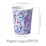 vaisselle jetable assiettes verres serviettes violet rose moderne festives anniversaire mariage kpop festive