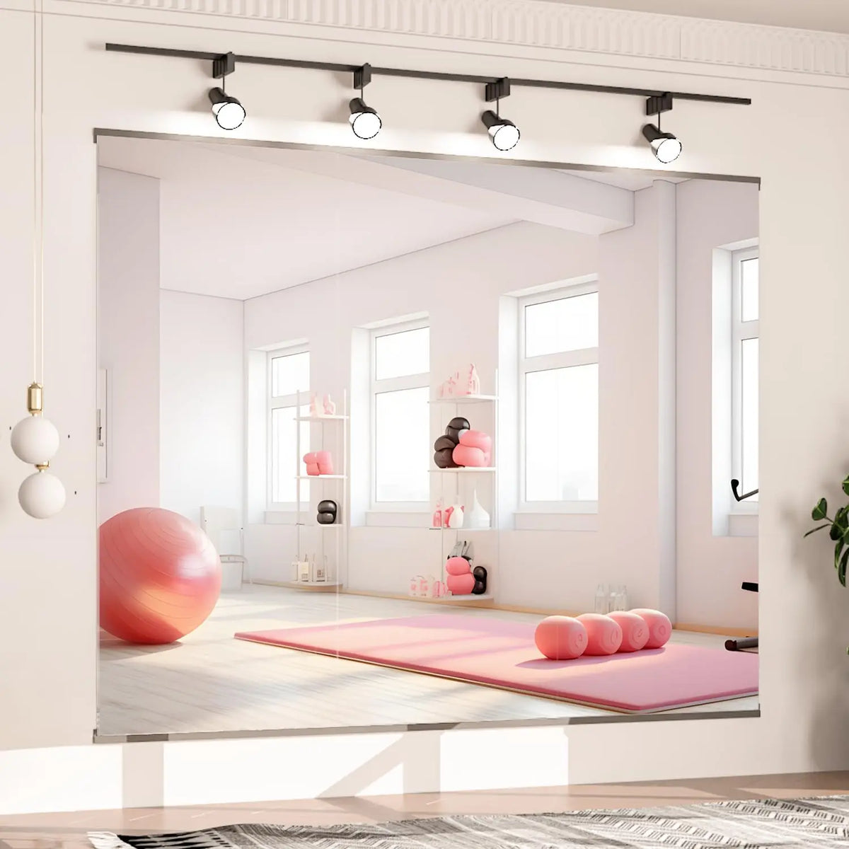 miroirs muraux modernes minimalistes grande taille verre trempé réflexion hd résistance rayures facile exercices