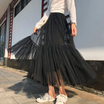 jupe vert olive tulle transparent plissée moderne femme mi mollet