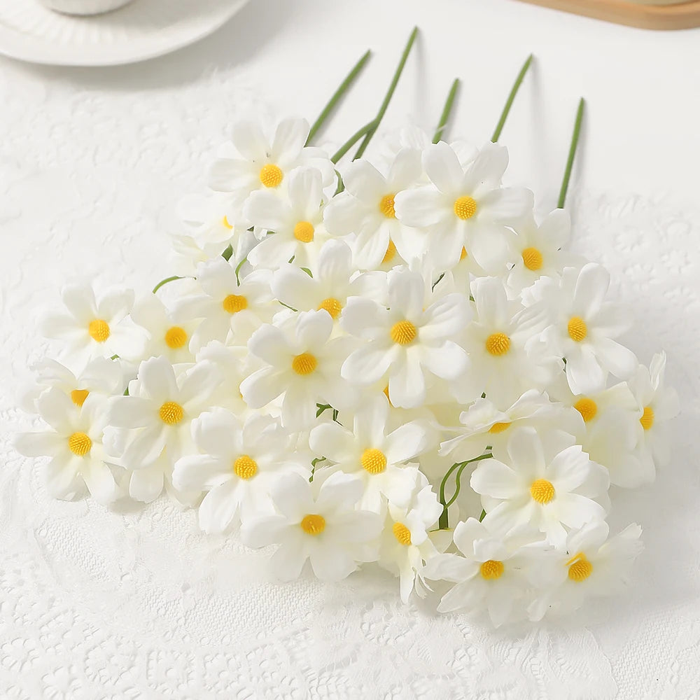 Bouquet artificiel marguerites blanc jaune décoration maison mariage fleurs modernes minimalistes DIY craftsintérieur