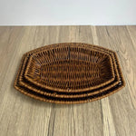 paniers rangement tressés rotin marron clair utilisation multiple réutilisable traditionnels opaques