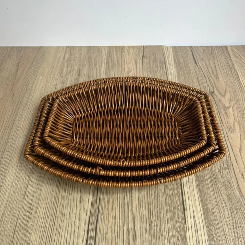 paniers rangement tressés rotin marron clair utilisation multiple réutilisable traditionnels opaques