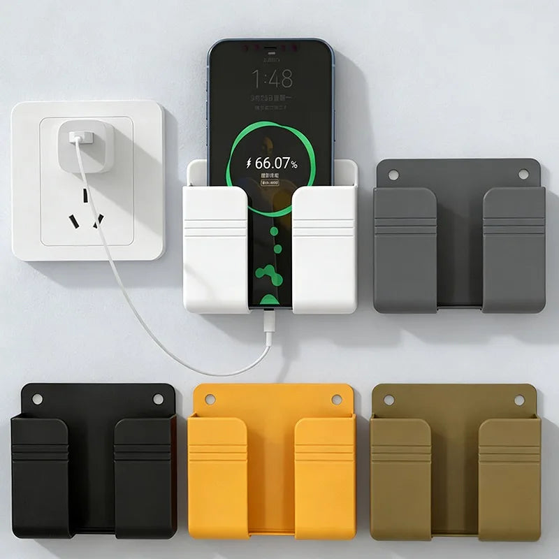 support mural rechargeable smartphones rangement télécommandes boîte adhésive moderne noir blanc