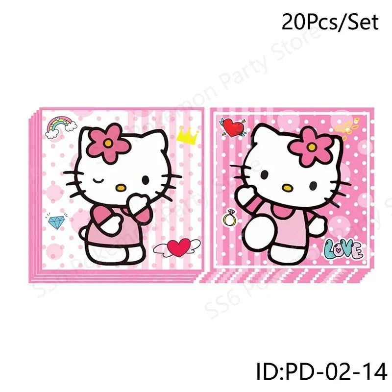 Serviette Hello Kitty jaune