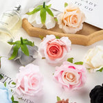 fleurs artificielles roses soie feuilles vertes décoration mariage fête maison scrapbooking