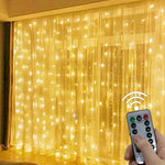 rideau lumineux led blanc moderne télécommande 5v ip65 adaptable 3x3m 3x2m 3x1m