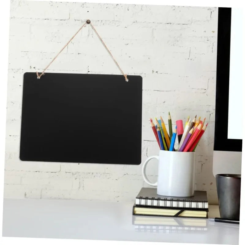 tableau noir double face carton blanc cadre bois cordelette suspension effaçable décoration murale simple