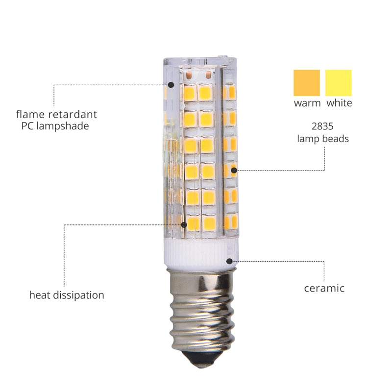 ampoule led e14 blanc froid 5500k 7w 220v carrés dorés moderne jaune