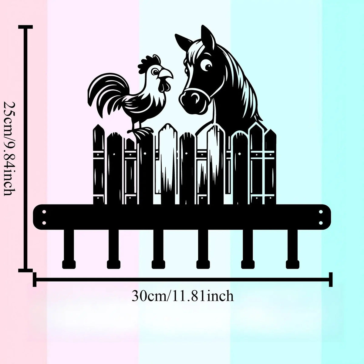 porte clés mural animaux silhouettes moderne vis fixés noir décors rubansiaux clés