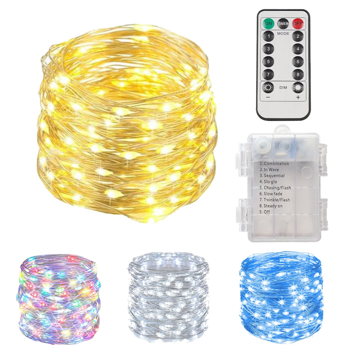 guirlande lumineuse led fil cuivre décoration noel mariage intérieur blanc chaud multicolore telecommande