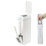 poubelle moderne salle bain brosse wc blanc déchets respectueux environnement
