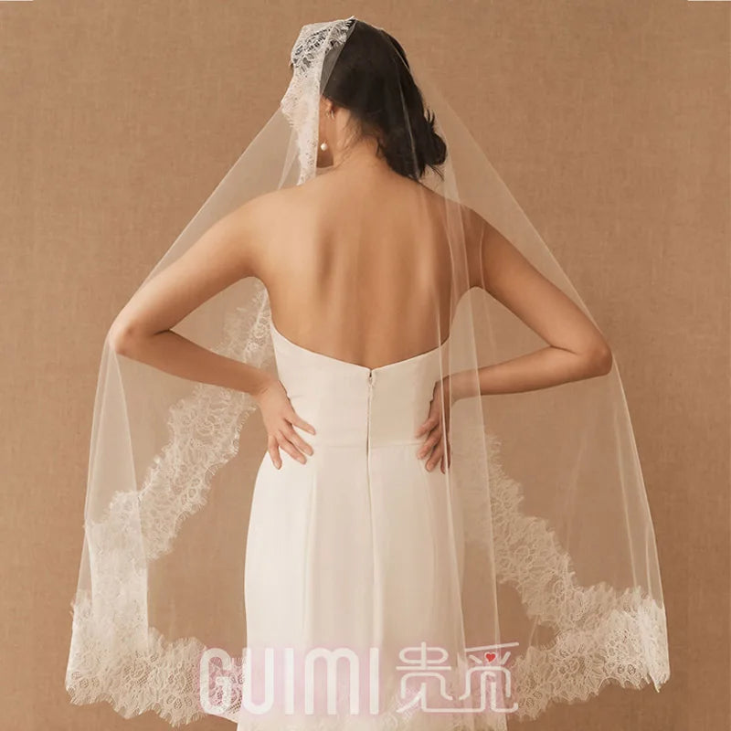 voile mariée blanc dentelle fine motifs floraux classique romantique translucide femme adulte