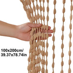 rideau bohème semi transparent polyester beige clair blanc rustique 100x200cm