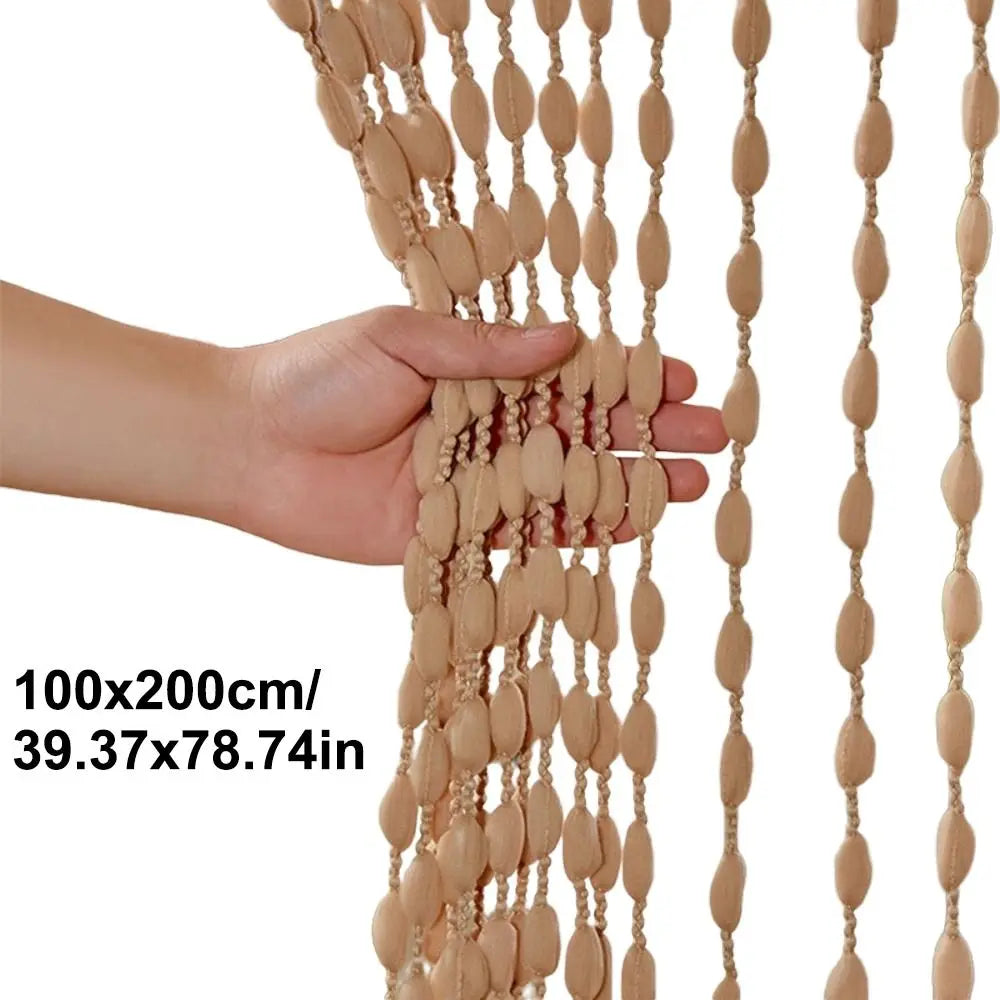 rideau bohème semi transparent polyester beige clair blanc rustique 100x200cm