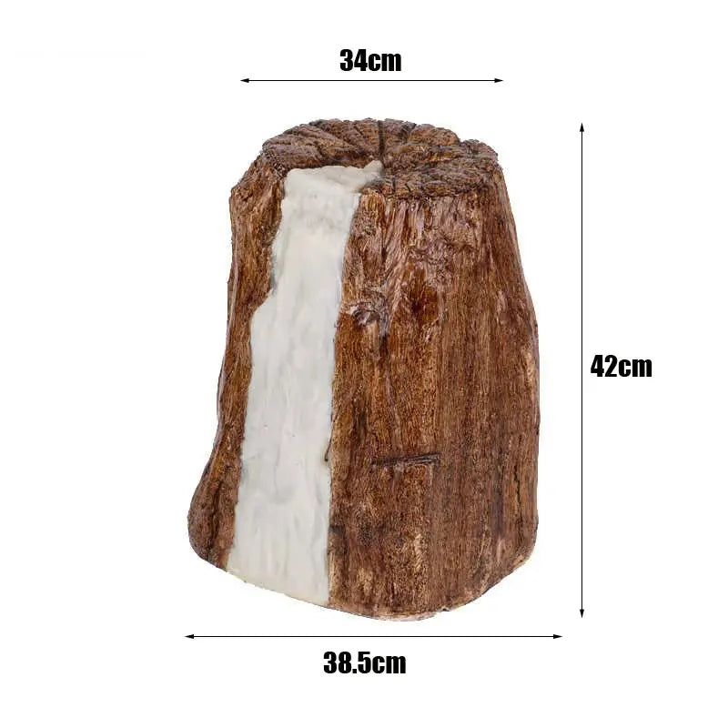 lampe poser marron texture bois rustique lumière led ip55 extérieure jardin traditionnelle autonomie