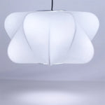suspension lumineuse moderne blanche lotus fer soie plafonnier minimaliste toucher on off