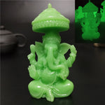 statue ganesha dorée résine ornements complexes décoration intérieure artisanale traditionnelle bouddhiste éléphant multiple bras