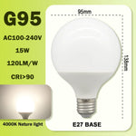 ampoules led blanc modernes e27 80mm 95mm 120mm 10w 15w 18w 270deg translucent