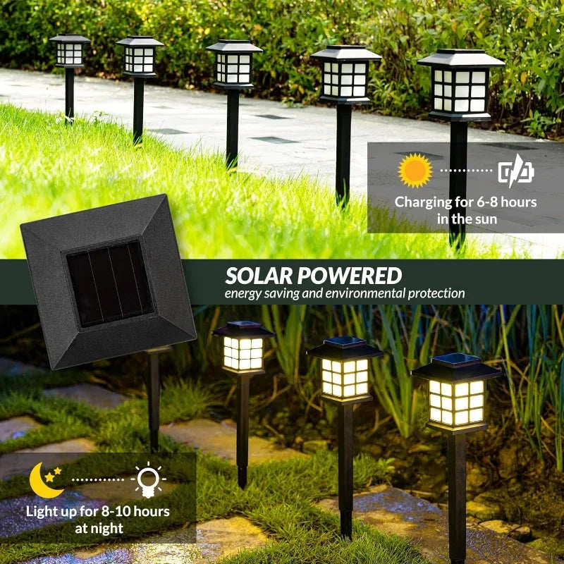 lampes solaires extérieures noires carreaux blancs moderne ip65 led jardin camping